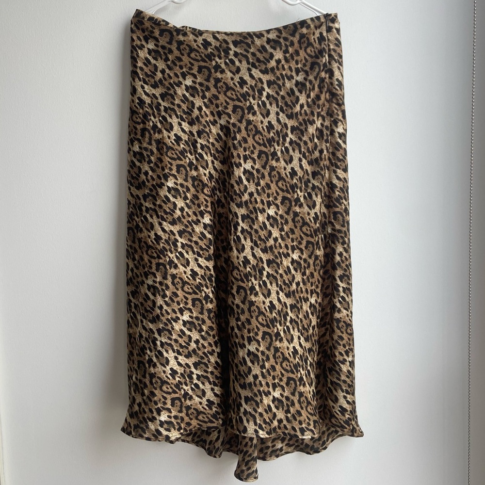 Zara Cheetah Print Midi Skirt with Slit